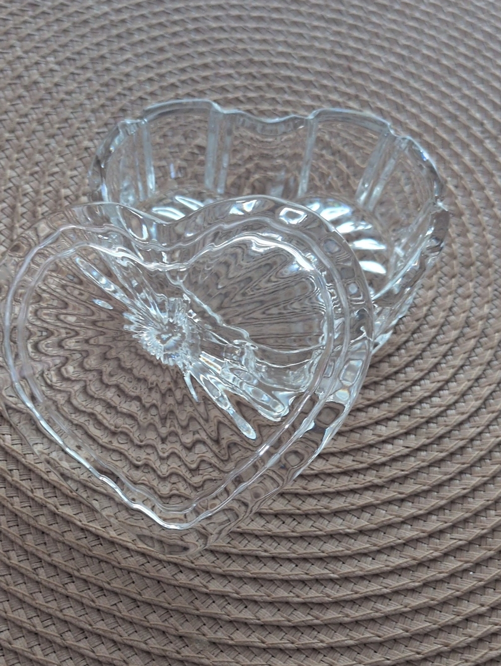 Clear Glass Heart Trinket Dish